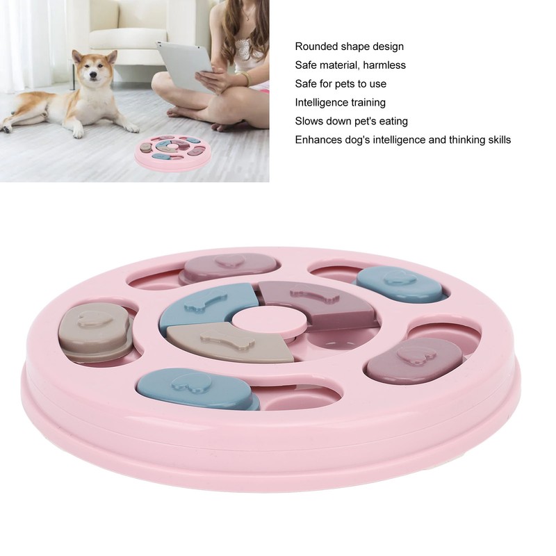 Pet Treat Puzzle Toy Interactive Prevent Slip Round Dog Slow