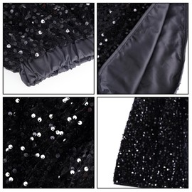 Haakong Black Girls Sequin Skirt for Girls Party Sparkly Skirts Elastic Waist Sparkle Metallic Skirts