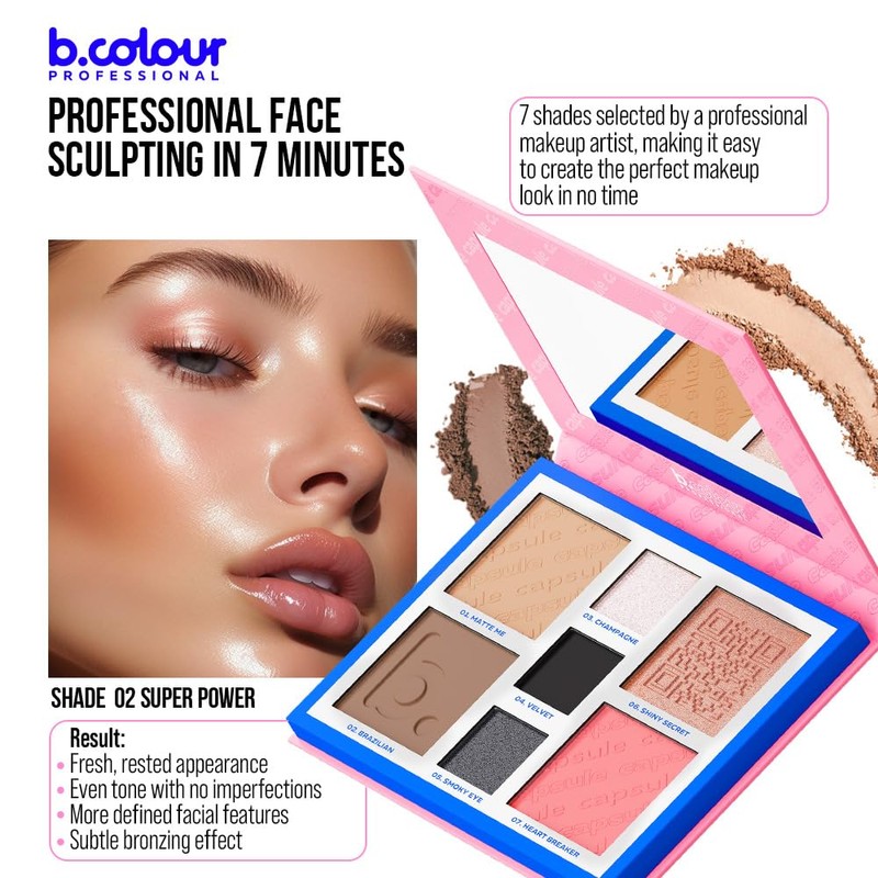Contouring Face and Eyes Palette / 02 Super Power, Pro