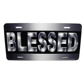 DIGIART INTERNATIONAL BLESSED METAL CAR LICENSE PLATE CHRISTIAN RELIGIOUS CAR NOVELTY LICENSE PLATE