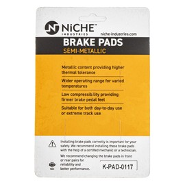 NICHE Front Left Brake Pad Set for Can-Am Maverick Defender Traxter 715900379 Semi-Metallic