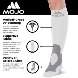 Compression Socks for Women and Men 20-30mmHg Wide Calf - Plus Size Men and Womens Compression Stockings for Nursing, Flight, Airplane Travel Circulation - White, 3X-Large - A601