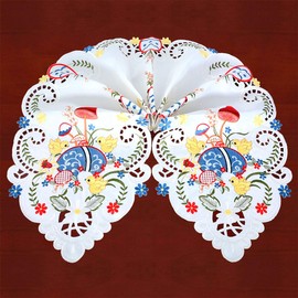 Simhomsen Embroidered Chicks Table Runners for Easter Holiday or Spring Season Decorations, Dresser Scarf (14 x 69 inches)