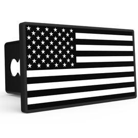 USA Flag Hitch Cover for 2" Receiver - Airplane Aluminum Shatterproof Acrylic Rust Proof Plate Fits F150/RAM 1500/Truck/SUV/RV Off-Road Accessories (Flag)