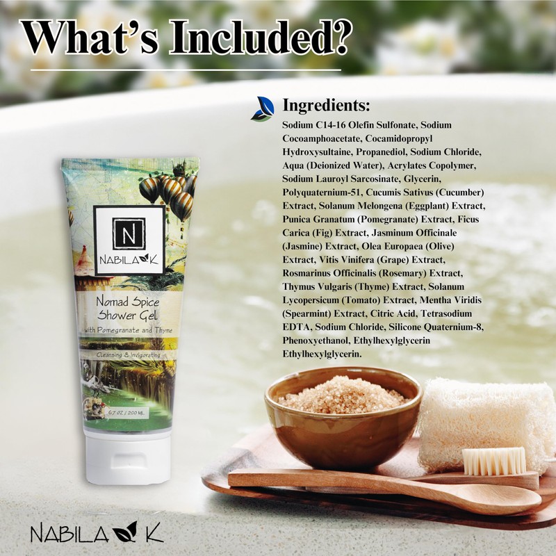 Nabila K Nomad Spice Shower Gel Refreshing Body Wash with