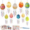 10 Pack Easter Egg Wind Chime Craft Kits Wooden Wind