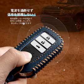 Mellbo Key Case, Cowhide Leather, Men's Smart Key Case, Honda New Vezel, RV Type, Step Wagon, Spada, Civic, navy