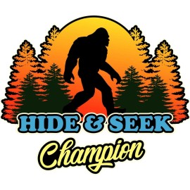 Coolie Junction Hide and Seek Champion Bigfoot Window or Bumper Sticker Decal 5 Inch
