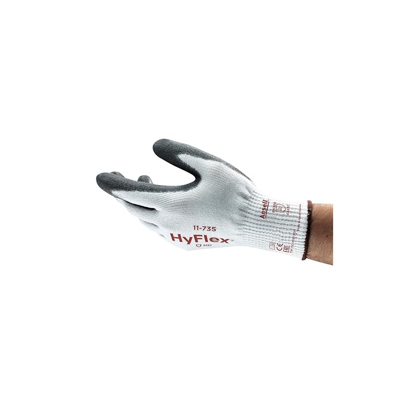 Ansell HyFlex 11-735 Cut protection gloves, mechanical protection, White, Size