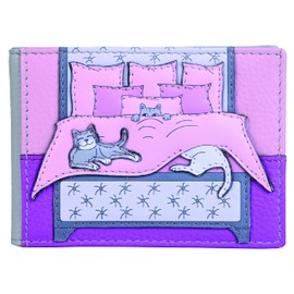 Mala Leather Cat Nap Collection Travel Card/Season Ticket Holder 681TC_86 Grey