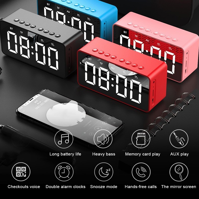 BT506F Speaker Portable Bluetooth Mini Speaker FM Wireless Music Mirror