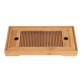 Joyzan Chinese Tea Tray, Mini Bamboo Japanese Gongfu Serving Plate Kung Fu Water Storage Drainage Table Small Wooden Natural Wood Set Box Reservoir Drawer Type Box Household Home Office Teahouse