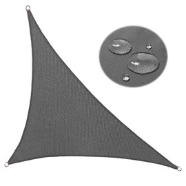 LOVE STORY Waterproof 10’×10’×14’ Triangle Dark Grey Sun Shade Sail Canopy UV Resistant for Outdoor Patio Garden Backyard