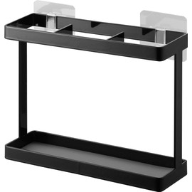 Yamazaki 2164 Film Hook Wrap Holder, Black, Main Unit: Approx. W 6.9 x D 2.4 x H 5.9 inches (17.5 x 6 x 15 cm) (not including film hooks), Tower Wrap Storage, Kitchen Storage, Floating Storage