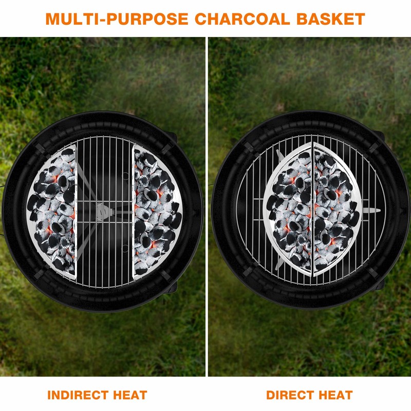 onlyfire Stainless Steel Charcoal Briquet Holder Charcoal Basket for Weber