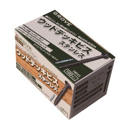 GROVE SUS304 Wood Deck Screws, Stainless Steel (Screw Length, φ 0.2 x 2.2 inches (5.5 x 55 mm), Pack of 100