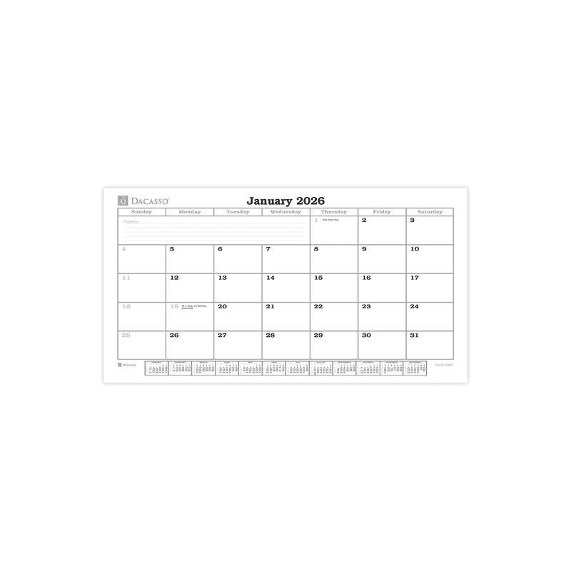 2026 Black Leather Wall Calendar with Refill/Insert - Luxury Leather