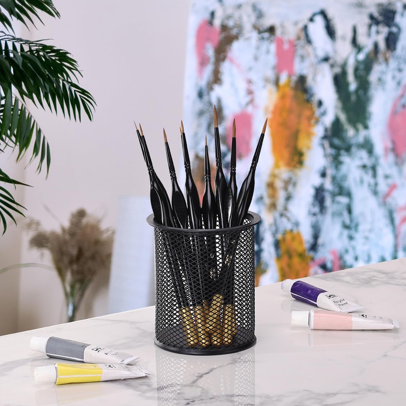 Mr. Pen Detail Paint Brush Set - 9pcs, Gold/Black, Miniature,