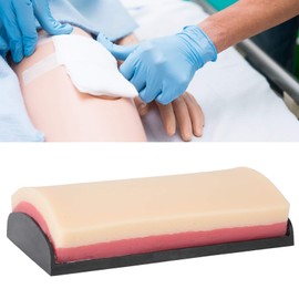 Training Suture Pad Skin Model Practice with Curved Base, 7.1 X 3.9 X 2in Anti Slip Rubber Stoppers 3 Layers Reusable for Student Nurse, Simulation Human Skin Incision Suture