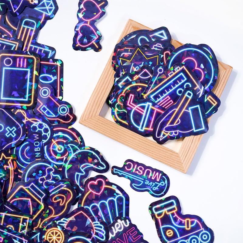 Stickers for kids,100PCS Water Bottle Stickers for Kids,Holographic Neon Stickers