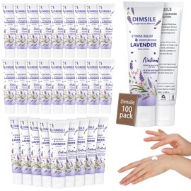 Loción corporal de viaje con lavanda, paquete de 100 unidades, 1 oz, humectante para piel seca con tapa abatible para piel extra seca