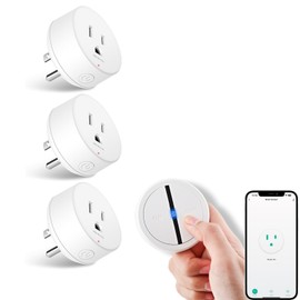 WiFi Smart Outlet Plug with Remote,GREENCYCLE 3PK Portable Remote Control Outlet Plug with 1PK Magnetic Base Remote,Compatible with Tuya/Smart Life Alexa and Google Home,10A/1500W,TUV FCC List(2.4G)