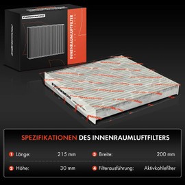 Frankberg 2x Cabin Air Filter Pollen Filter with Activated Carbon Compatible with Transit FB FC FD FS FZ Transit FA FF FM FN Transit Tourneo Transit V363 FED FFD Replace# LAK859
