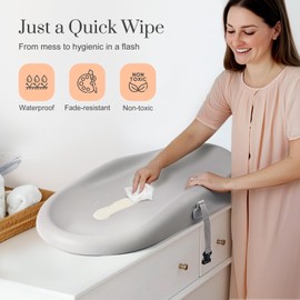 Waterproof Baby Changing Pad, Easy to Clean, Non-Slip Diaper Adjustable Safety Belt, Changing Pad for Dresser, Changing Table