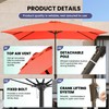 Ayge 8x10FT Large Rectangular Patio Umbrella Outdoor Table Umbrella w/Crank
