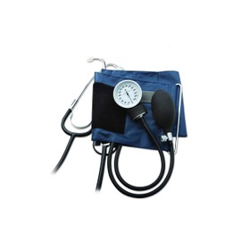 ADC Prosphyg 790 Manual Home Blood Pressure Kit with Attached Stethoscope and Self-Adjusting Cuff and Carrying Case, Large Adult, Navy