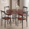 VECELO 5 Piece Dining Table Set for 4, Wood Grain