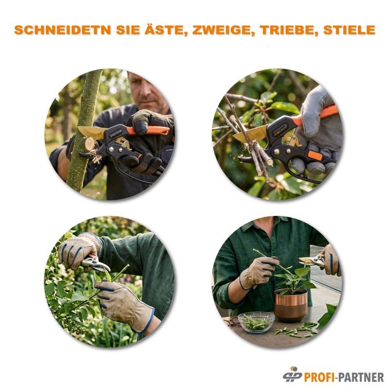 Profi-Partner Garden Ratchet Pruners Professional Ratchet Pruners Sharp Pruning Shears