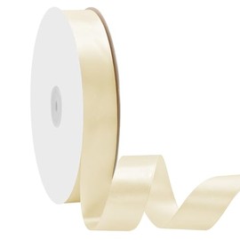 Maclemon 3/4 inch Wide 100 Yards Double Face Ivory Satin Ribbon Ivory Fabric Ribbon for Gift Wrapping Very Suitable for Weddings Decoration Bouquet Balloons Arts Craft Sewing Hair Bow