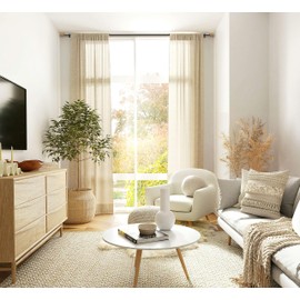 Linen Avenue Wood Cylinder Single Window Curtain Rod Set, 48 to 86-Inch, Antique Silver