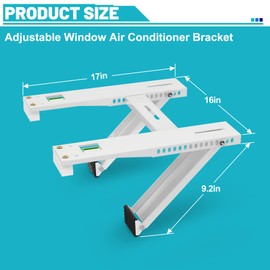 Chiligent Window Air Conditioner Bracket, Support Up to 200 lbs for 5,000 to 22,000 BTU AC Units, Heavy-Duty AC Support Bracket with 2 Arms, with Non-Slip Rubber Pads