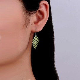 TseenYi Palm Front Earrings Green Monstera Leaf Drop Earrings Acrylic Monstera Palm Earrings Hollow Leaf Resin Earrings Boho Palm Beach Hook Earrings Jewellery for Women and Girls, Zinc