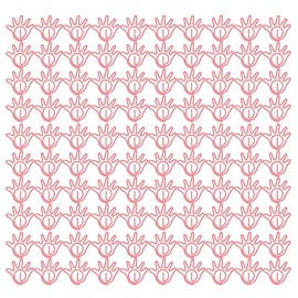 100Pcs Paper Clip Metal Hand Shaped Design Rustproof Paperclip Decoration for Office School Pink