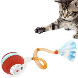 Petiepaw 3rd Generation Interactive Cat Ball Toy for Indoor Cats - With Elastic Mesh Tail, Motion Sensitive Ideal for Adult Cats and Kittens that Tend to Bore Indoor