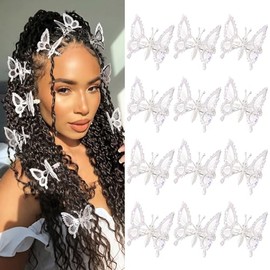 DEEKA 12 pinzas para el cabello de mariposa en movimiento 3D, alas móviles de metal de los años 90, accesorios para el cabello de hadas de los años 90