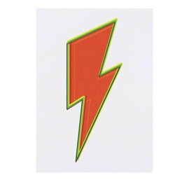 'Lightning Bolt Drawing Pop Art Colorful Red' Temporary Tattoo - Water Resistant, Skin-Safe, Non-Toxic Transfer (TO00061447)