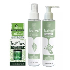 Arbora Kit Tea Tree: Jabón + Tónico Facial + Aceite Esencial