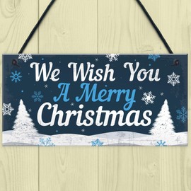 RED OCEAN Christmas Signs For The Home Hanging Wall Door Plaque Xmas Decoration Kitchen Signs