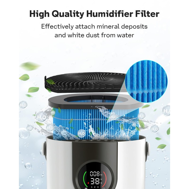 Leemone AP-H400 Replacement Filter Compatible with Homedics 2-in-1 Cool Mist