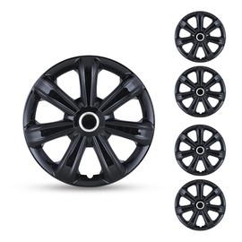 WOLFSTORM 15 Inch Universal Hubcaps Set of 4, Black Lacquer Wheel Covers for Cars Automotive Wheel Tire Covers Accessories(Set of 4, Black Lacquer)