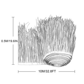 19.6″x32.8′ Mexican Palm Thatch Runner Roll Simulation Thatch Tile Plastic PE Roof Fake Straw Fireproof for Tiki Bar Garden Wooden House Pavilion Roof Decoration(Size:10m/32.8ft,Color:Straw Yellow)