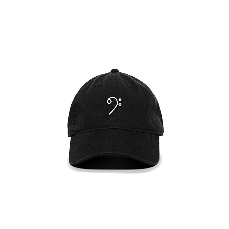 Bass Clef Baseball Cap Embroidered Cotton Adjustable Dad Hat Black