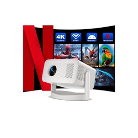 Polaring Smart Projector, Smart 4K Mini Projector with WiFi and bluetooth Android 13 1080P Support, Auto Keystone Correction，360° Rotating Adjustment，Compatible with phone, TV Stick , HDMI, USB