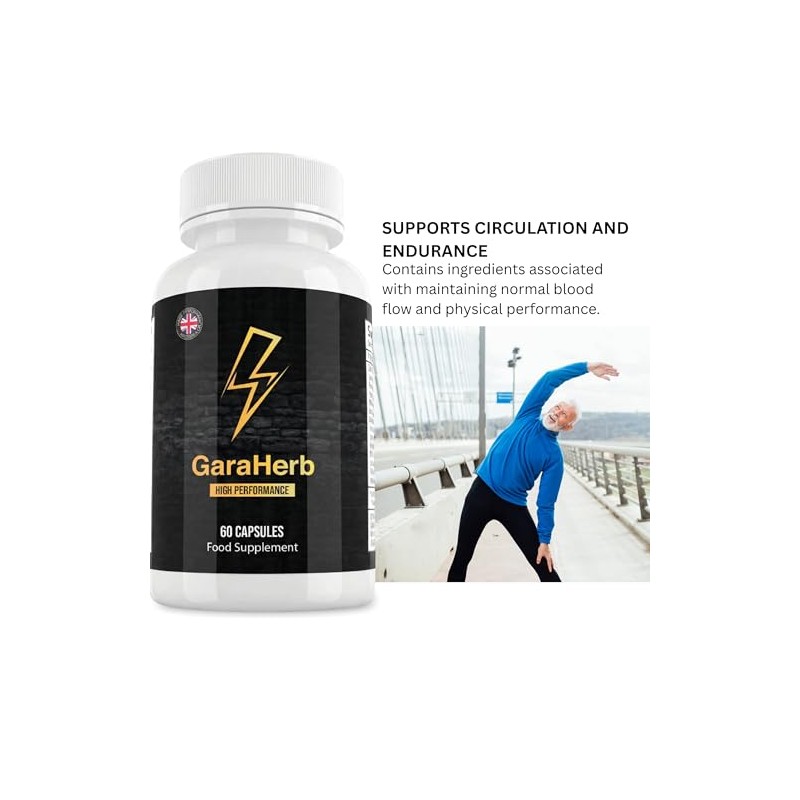GaraHerb High Performance 60 Capsules | Natural Ingredients | Food