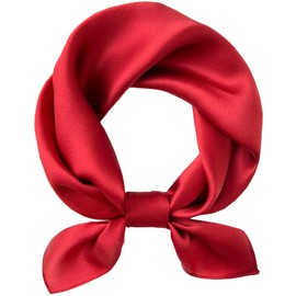 Hioyiwse Scarf Satin Square Neck Head Scarf for Women solid color square scarf handkerchief purse scarf headband scarf 23.6× 23.6 D1