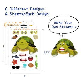 allydrew Make Your Own Sticker Sheets, DIY Make a Face Animal, Food, Party Favor Stickers (24 Sheets), Wild Animals